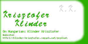 krisztofer klinder business card